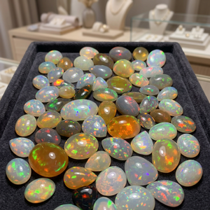 Ópalo Etíope Natural, Cabujones de Corte Mixto, Juego de Colores Brillantes y Efecto Fuego, Piedra Preciosa Suelta para Joyería W.A.GEMS - Product Image 1