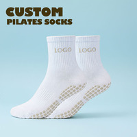 Chaussettes de sport respirantes et antidérapantes pour femmes, personnalisables, avec grip, nouvelle collection Pilates, 100 % coton tricoté pour l'été, faible MOQ