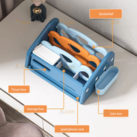 Organisateur de bureau multifonctionnel pour enfants, en plastique, avec porte-mouchoirs et plateau latéral pour stylos, vente en gros OEM