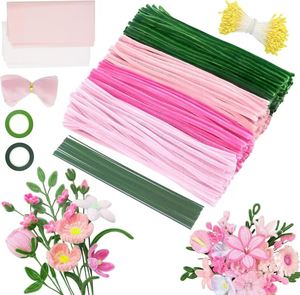 400 pièces <span class=keywords><strong>de</strong></span> tiges chenille pour enfants, nettoyeurs <span class=keywords><strong>de</strong></span> tuyaux, pour créations florales DIY, 100 pièces <span class=keywords><strong>de</strong></span> fils créatifs <span class=keywords><strong>de</strong></span> couleurs assorties, ensemble <span class=keywords><strong>de</strong></span> jouets éducatifs, jouets créatifs à coller - Product Image 4