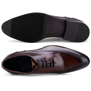 Zapatos Oxford de Hombre con Cordones y Estampado, Estilo Británico, Casuales, para Padrino de Boda, Negocios, Formales, de Cuero Genuino con Suela de Goma - Product Image 2