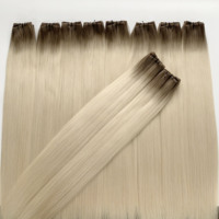 Extensions de cheveux Genius Weft 100 % naturels, couleur personnalisée, sans perte, sans nœuds, double épaisseur, prix de gros Qingdao