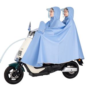 レインコート電動バイクダブルユニセックスロングフルボディ防雨サイクリング特殊電動スクーターレインコートオートバイ - Product Image 1