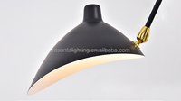 Lampes de table de style européen au design nordique créatif, réplique de Casquette Serge Mouille, trépied en fer, lampe de bureau en métal pour salle de lecture
