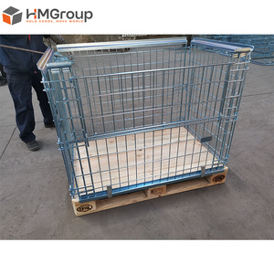 כלוב אחסון מתקפל ממתכת מגולוונת להובלה במחסן - Product Image 2