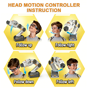 MILI Nuevo Juguete Inteligente Vestible, Pistola Mecha con Sensor de Movimiento en la Cabeza, Funciona con Batería, DIY RC, Lanzador de Dardos de Espuma EVA, Batalla Interactiva para Niños - Product Image 3