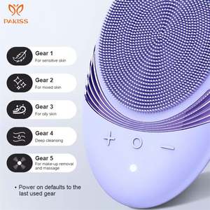 Masseur de soins de la peau nettoyant en profondeur Gel de silice électrique étanche Gel de silice vibrant brosse de lavage Instrument de Massage de beauté - Product Image 3