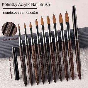 Pinceles de Uñas Acrílicos Kolinsky de Sable 100% Puro, Tamaños Premium 6, 8, 10, 12, 14, 16, 18, con Tapa, Venta al por Mayor para Salones de Manicura - Product Image 6