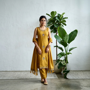 Ensemble Salwar Kameez brodé 3 pièces indien pakistanais de luxe pour femme, avec Kurti sans manches, pantalon et dupatta, vente en gros, ethnique - Product Image 3