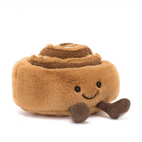 Peluche en forme de rouleau de cannelle Sidney de 8 cm, jouet alimentaire en peluche, mini pâtisserie lestée, décoration sur le thème de la boulangerie, super douce, du Royaume-Uni