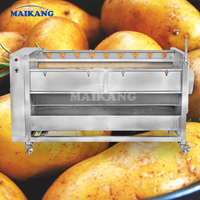 Automatische aardappel-, radijs- en gember-schil- en reinigingsunit, CE-gekeurd, industriële borstelrol groentewasser