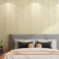 Papier peint auto-adhésif non tissé à rayures européennes, facile à installer, pour salon, chambre à coucher, papier peint 3D pour la maison, auto-adhésif vert