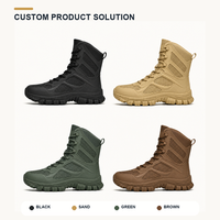 Bottes de sécurité tactiques à tige haute en KPU avec semelle extérieure en caoutchouc, bottes de travail à lacets
