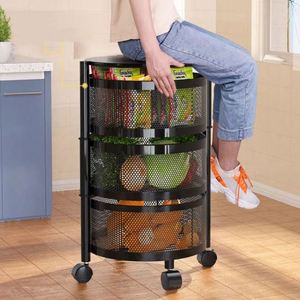 Small Storage Best to Use 5 Tiers Multi-functional Floor Trolley 360 Degree Rotating <b>Kitchen</b> Shelf - Product Image 5