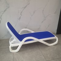 Chaise longue pliante vintage en tissu maillé pour extérieur, idéale pour la plage et la piscine, lit de soleil individuel pour une personne