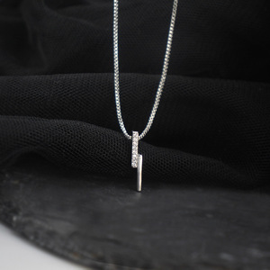 Sterling Silver Plated Geometric Necklace For Women Korean Style Simple Elegant Pendant Long Chain Fashion Jewelry - Product Image 3