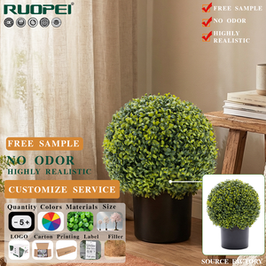 RUOPEI Bola de Boj Artificial de Plástico, Resistente a los Rayos UV, Ecológica, Sin Olor, Planta Artificial para Interiores del Hogar - Product Image 1