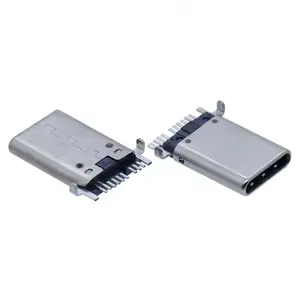 Conector macho SMT USB 3.0 tipo C de bloqueio de placa, plugue USB OTG C de 9 pinos modelo fino com posição para celular ou produto AI PC