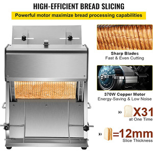 Máquina Cortadora de Pan Comercial Eléctrica de Acero Inoxidable, Cortadora Automática de Pan Tostado para Equipos de Panadería - Product Image 2