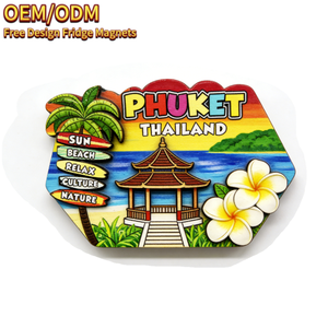 แม่เหล็กติดตู้เย็นลายวิวภูเก็ตสีสันสดใส ของที่ระลึกและของฝากจากวันหยุดในไทย - Product Image 3
