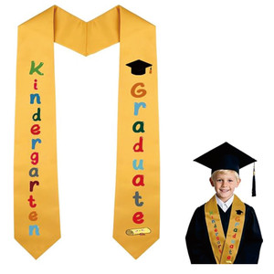Meisjes kleuterschool afstudeer nekwarmeren klasse van 2026 lang zijden letterpatroon - Product Image 5