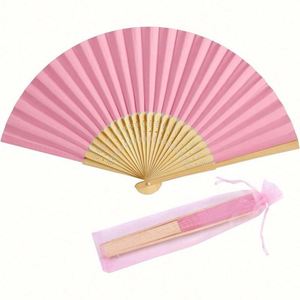 Éventail japonais en bambou et soie, sculpté, artisanat populaire, pour cadeaux d'affaires, décorations de fête et festival, invitation de mariage - Product Image 3