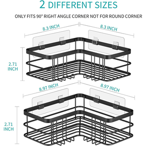 Stainless Steel Kitchen Iron Corner <strong>Shower</strong> Rack Standard Low Price Bathroom Hanging Corner <strong>Storage</strong> <strong>Shower</strong> Rack No Drilling - Product Image 5