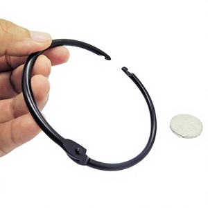 YIWANG Anillos de libro de hojas sueltas negras de 3 pulgadas Anillos de encuadernación de hebilla con bisagras para cuaderno de tarjetas de índice - Product Image 3