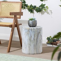 Table d'appoint minimaliste moderne avec colonne en faux marbre Table polyvalente pour boissons en faux marbre ou support pour plantes-Parfait pour tous les espaces