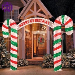 Installations d'arches d'entrée extérieures personnalisées en forme de canne à sucre 3D avec éclairage LED pour Noël, festivals, parcs à thème, stations balnéaires et places de ville, IP65 - Product Image 3