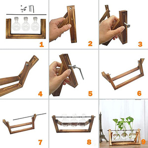 Wholesale Plant Propagation Station With 3 Air Terrarium Glass Planters Bulb Vase for Office Coffee Decor - Product Image 2