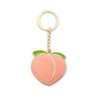 Fabriek Groothandel Custom Fruit Perzik Logo 2d 3d Sleutelhanger Letter Zacht Hard Email Custom Metalen Naam Logo Sleutelhanger Sleutelhanger