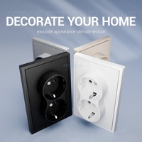 Venta caliente en todo el mundo Enchufe de pared eléctrico de potencia estándar de la UE Enchufe doble Schuko de estilo alemán