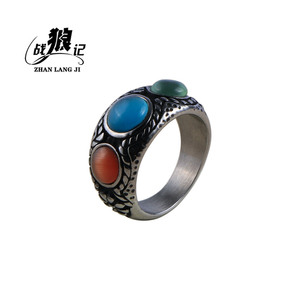 Zhan Lang Ji – bague rétro ethnique en pierre œil de chat, monture en argent, bijoux unisexes SA1181 - Product Image 5