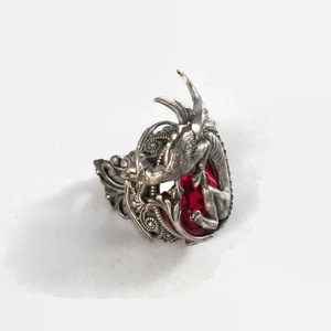 Anillo de Aleación con Forma de Animal Creativo, con Incrustaciones de Rubí, Diseño de Lagarto, Joyería de Moda para Mujer, Regalo - Product Image 4