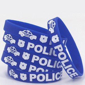 Vente chaude Fabrication en Stock Sécurité Enfants Bleu Silicone Bracelet Sport Activité Doux Impression Bracelet - Product Image 5