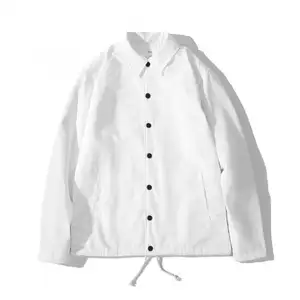 Jaket Putih Pelatih Nilon Kustom Mode 2019 untuk Pria