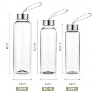 Bouteille d'eau en verre transparente écologique personnalisée en usine, gobelet avec logo personnalisé - Luxe moderne, anti-fuite, sans BPA, promotionnel - Product Image 4