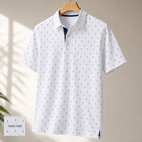 Chemise pour homme à manches courtes avec micro-imprimé, logo personnalisé, marque privée, fabricant OEM ODM, fournisseur
