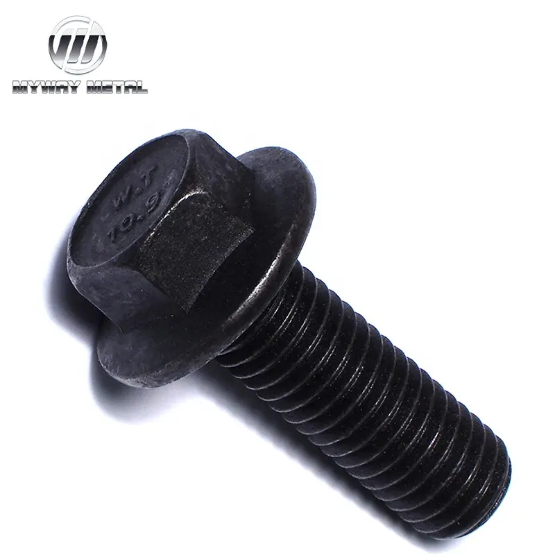 China factory direct sale DIN6921 blackened hexagon flange bolt household hardware accessories