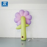 Modèle de fleur gonflable personnalisé violet, décoration florale gonflable pour centre commercial, scène, lieu touristique extérieur, camping, événement, ornement