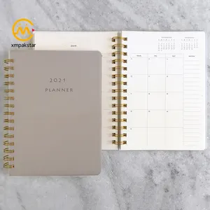 Buku catatan harian buku catatan harian buku catatan organizer buku catatan harian catatan spiral emas kustom sampul kertas keras 2024