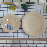 Assiettes jetables réutilisables en bambou naturel, légères, modernes, biodégradables, vaisselle écologique pour les fêtes, les mariages, la restauration, les restaurants