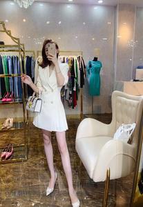 Guangzhou Auyan robe blanche femmes costumes <span class=keywords><strong>Ol</strong></span> banlieue plis mince blanc costume jupe pour dames - Product Image 5