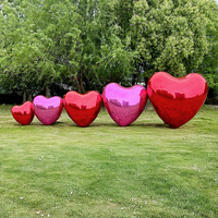 Ballon géant décoratif en forme de cœur à double couche multicolore pour la Saint-Valentin, impression UV, imperméable, pompe à air électrique