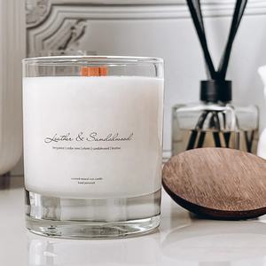 Décoration d'intérieur de marque privée Enjoy Your Life Pot en céramique blanche à arôme personnalisé Bougie parfumée romantique sans fumée - Product Image 3