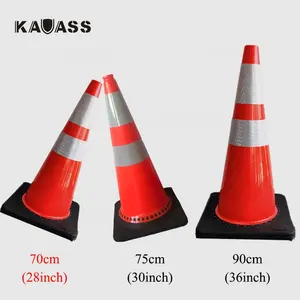 28inches 700mm Heavy Duty PVC Plastic American European Reflective Flexible Traffic Road Safety Cones