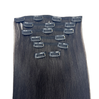 100% Cheveux Humains Vierges Clip Invisible dans les Extensions de Cheveux Sans Soudure De Luxe Naturel Noir Clip-In Cheveux