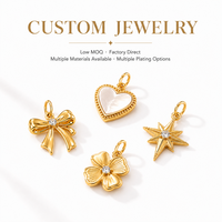 Ensemble de pendentifs personnalisés Mosen en acier inoxydable, breloque nœud papillon en or et nacre pour tenue de rendez-vous romantique.