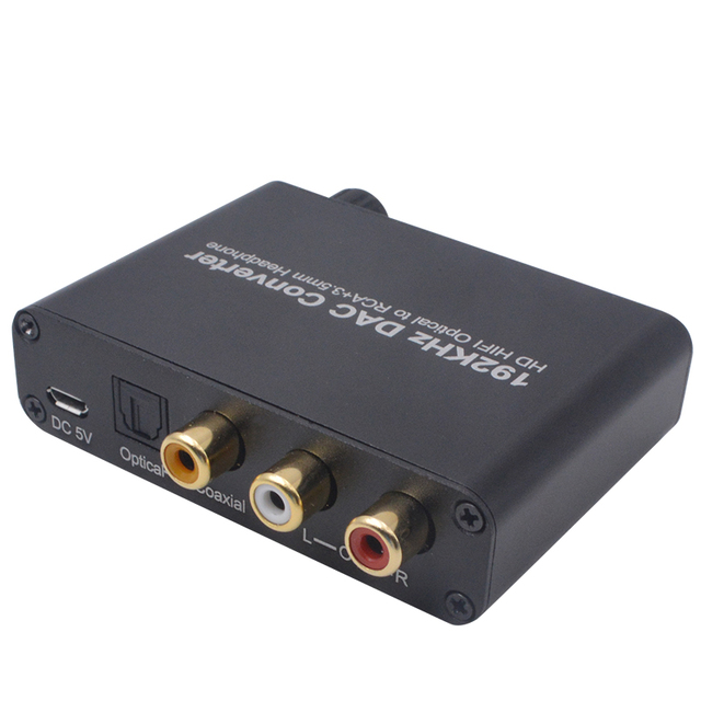 5.1CH Audio Decoder 192khz Dac Converter Digital Optical to Analog Converter Volume Adjustment Coaxial to Analog Stereo 3.5mm